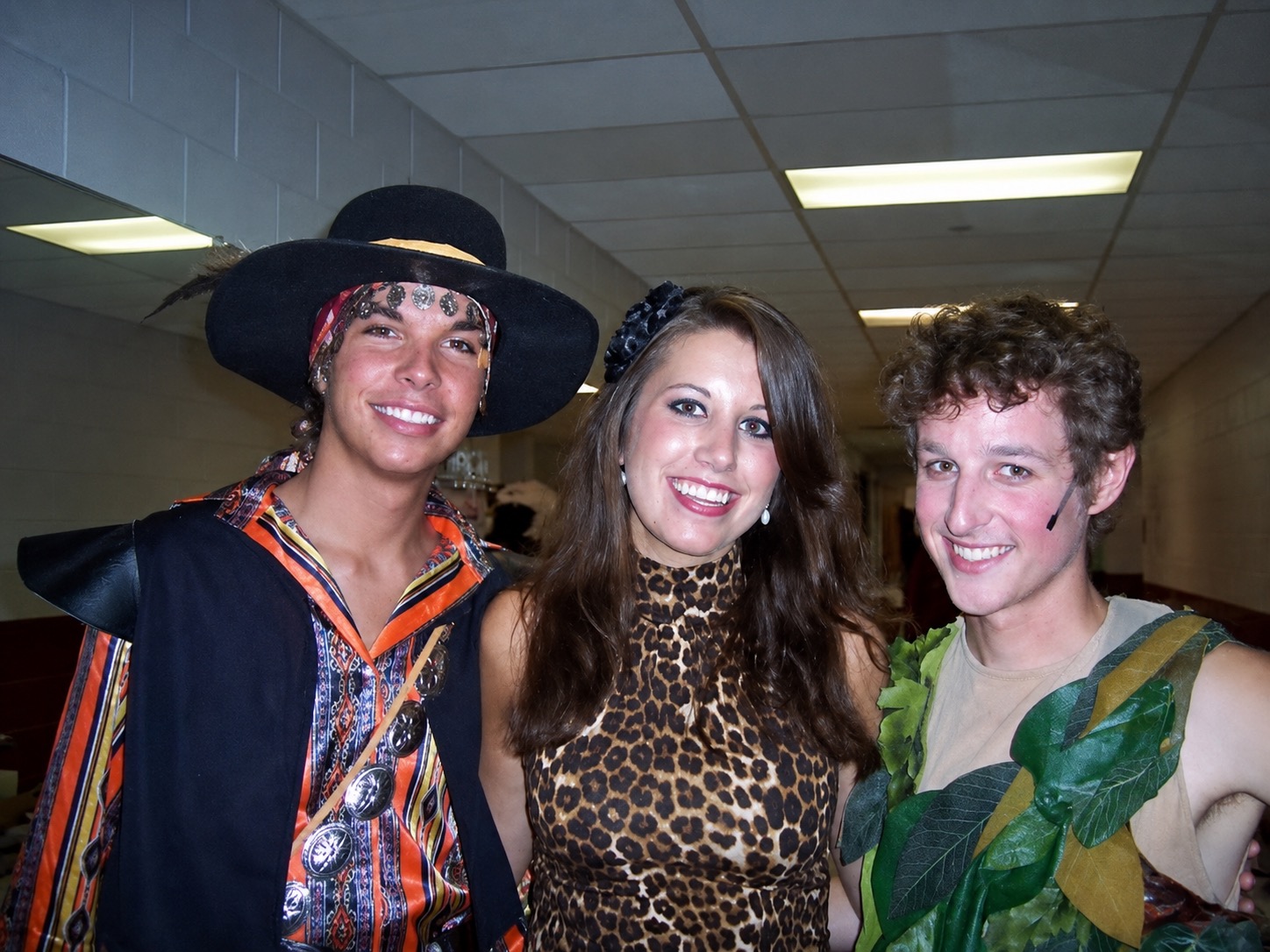 Peter Pan cast members backstage